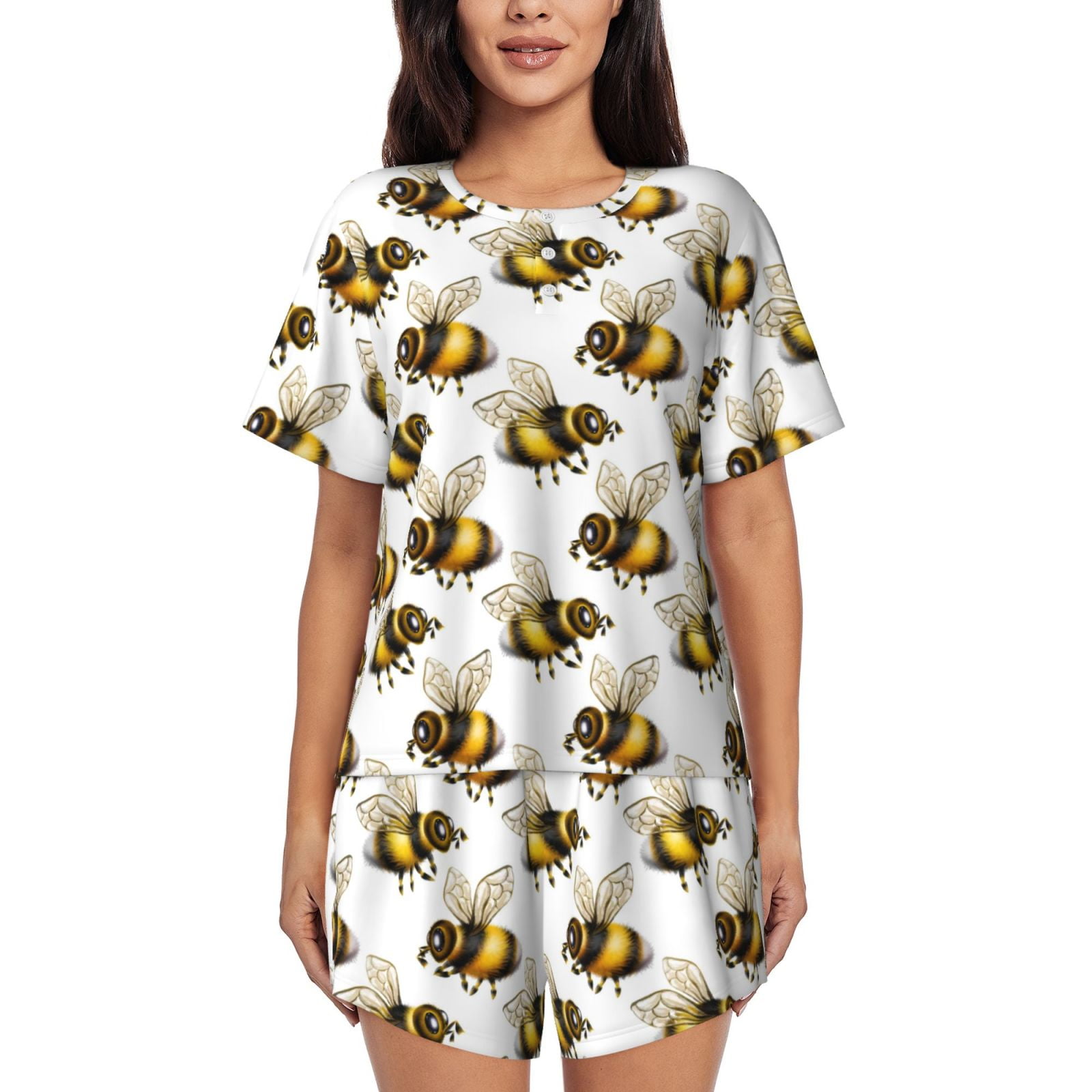 Pajamas for Women Set, Honey Bee Realistic cute PJ Lounge Sets for ...