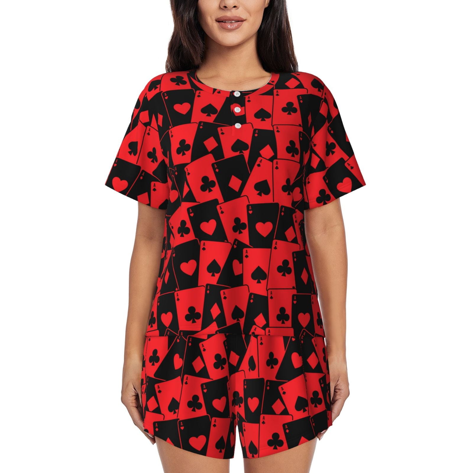 Pajamas for Women Set, Playing Cards PJ Lounge Sets for Women 2 Piece ...