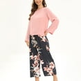 thumbnail image 1 of Pajamas for Women Set Plus Size- Classic Round Neck Long Sleeve Tops Loungewear Nightdress Print Floral Relaxed Fit Sleepwear, 1 of 3