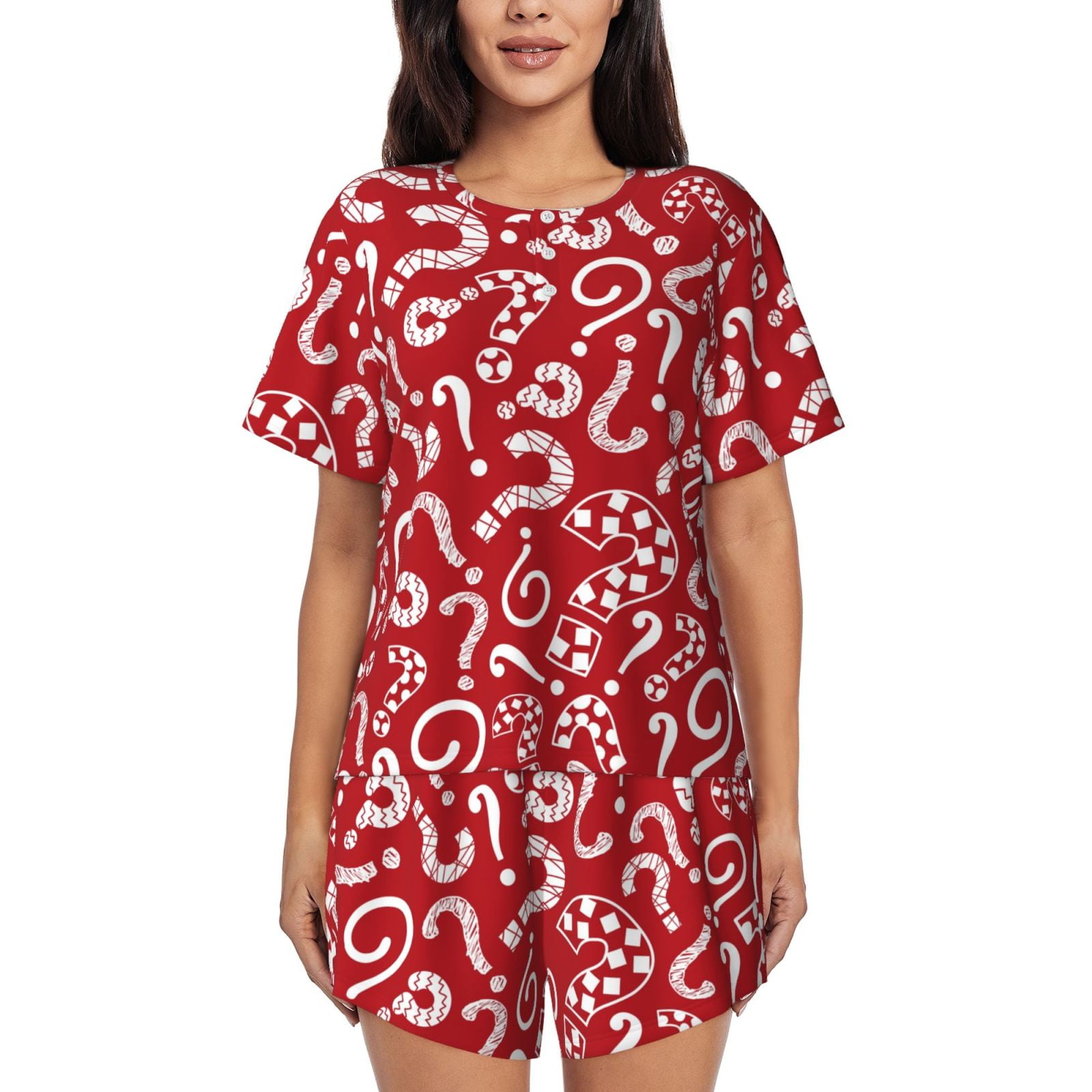 Pajamas for Women Set, Question Marks1 PJ Lounge Sets for Women 2 Piece ...