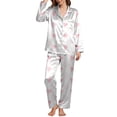 thumbnail image 1 of Pajamas for Women Set Soft Valentines Long Sleeve Lapel Shirts Pants Sleep Nightwear, 1 of 5