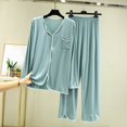 thumbnail image 1 of Pajamas for Women Set Women Soft Pajamas Set Long Sleeve Crew Neck Sleepwear Nightwear Womens Two Piece Outfits Cute Pajamas for Women XXL, 1 of 3