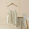 thumbnail image 1 of Pajamas for Women Set Womens Cotton Pajama Set Printed Set Spaghetti Strap Top and Shorts Loungewear, 1 of 5