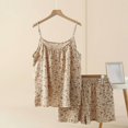thumbnail image 1 of Pajamas for Women Set Womens Cotton Pajama Set Printed Set Spaghetti Strap Top and Shorts Loungewear, 1 of 5