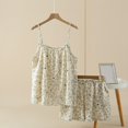 thumbnail image 1 of Pajamas for Women Set Womens Cotton Pajama Set Printed Set Spaghetti Strap Top and Shorts Loungewear, 1 of 5