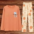 thumbnail image 1 of Pajamas for Women Set Womens Printed Fleece Pyjama Set Soft & Warm Loungewear Nightwear Long Sleeve Top, 1 of 4