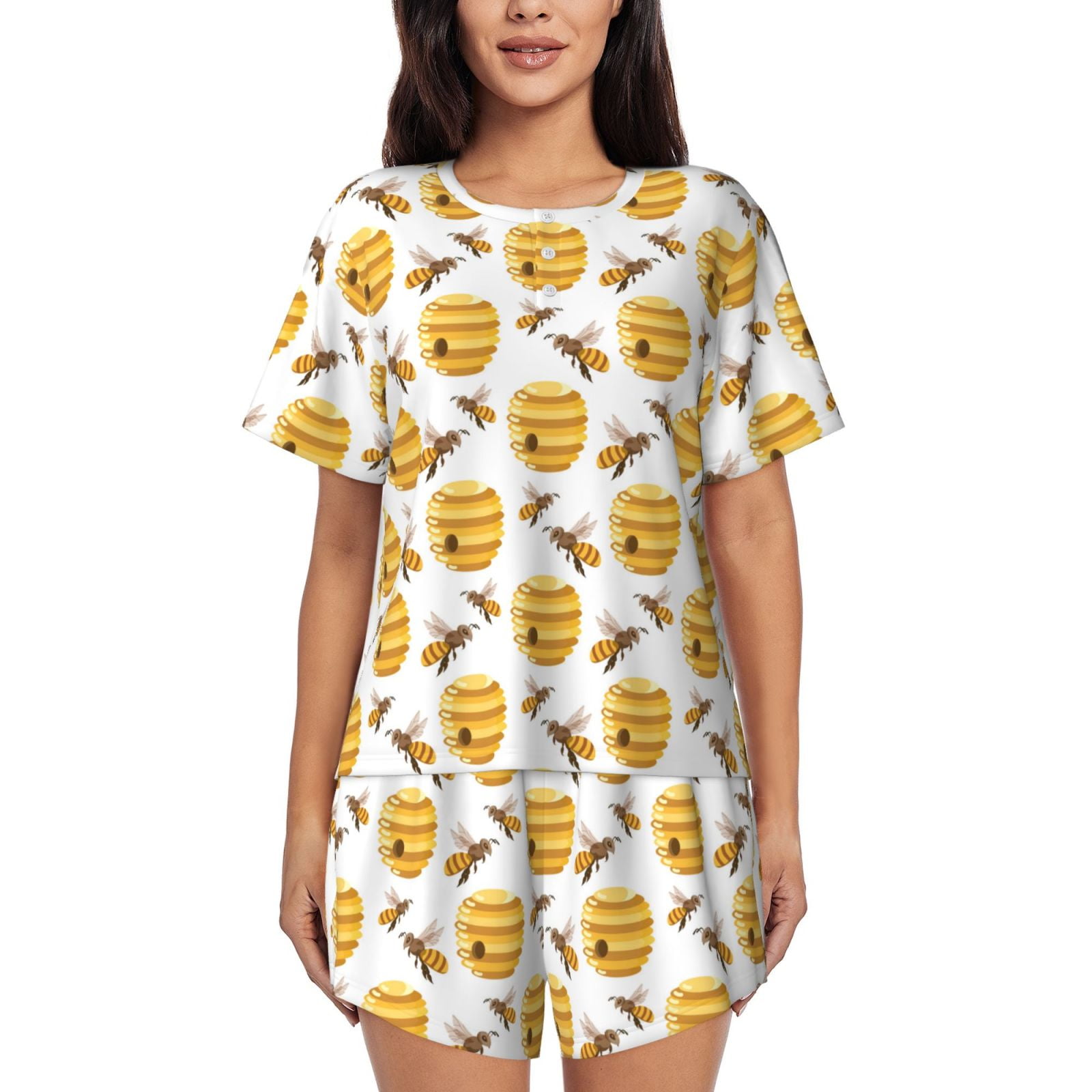 Pajamas for Women Set, beehives honey bees cute PJ Lounge Sets for ...
