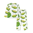thumbnail image 1 of Pajamas for Women Sets, Cute Durian Mint Green Lounge Sets Long Sleeve Button Down Night Shirts Sleepwear Pjs, 1 of 6