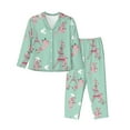 thumbnail image 1 of Pajamas for Women Sets, Eiffel Tower Pigeon Lounge Sets Long Sleeve Button Down Night Shirts Sleepwear Pjs, 1 of 6