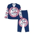 thumbnail image 1 of Pajamas for Women Sets, God Bless America Patriotic Star Lounge Sets Long Sleeve Button Down Night Shirts Sleepwear Pjs, 1 of 6