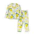thumbnail image 1 of Pajamas for Women Sets, Lemon leaves Lounge Sets Long Sleeve Button Down Night Shirts Sleepwear Pjs, 1 of 6