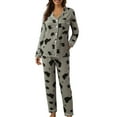 thumbnail image 1 of Pajamas for Women Soft Button Up Set Long Sleeve Shirt and Pajama Pants Lounge Sets M-2XL, 1 of 8