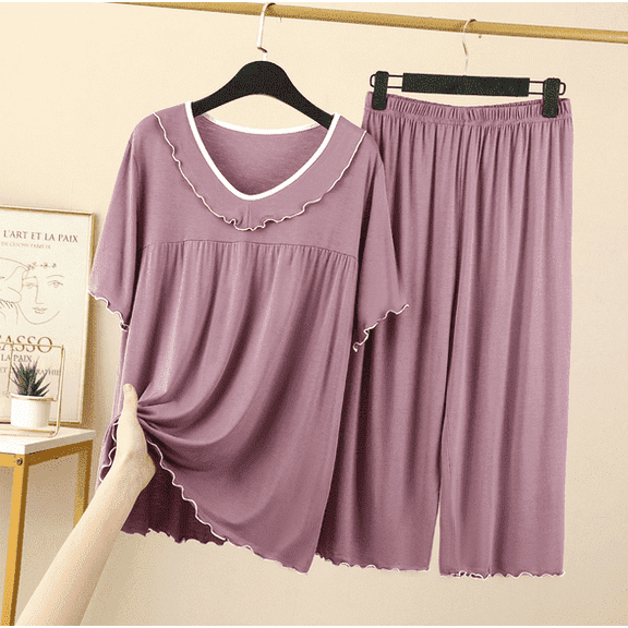 Pajamas for Women: Soft Short Sleeve and Pants Womens Pajama Sets, 2PC Lounge Sets for Women