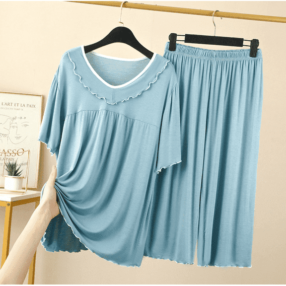 Pajamas for Women: Soft Short Sleeve and Pants Womens Pajama Sets, 2PC Lounge Sets for Women