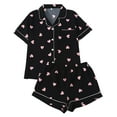 thumbnail image 1 of Pajamas for Women Soft Shorts Pjs Set with Heart Print Short Sleeve Tops Sleepwear Homewear, 1 of 9
