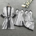 thumbnail image 1 of Pajamas for Women Women Pjs Set Lightweight Pajamas for Women Women Silk Lace Robe Dress Sleepwear Nightdress Pajamas Tops+Short Pants+Dress+Coat Set, 1 of 5