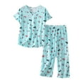 thumbnail image 1 of Pajamas for women set 2 Piece Short Sleeve Polyester L-XXXL Lightweight Summer Pajamas and Fall pajamas, 1 of 3