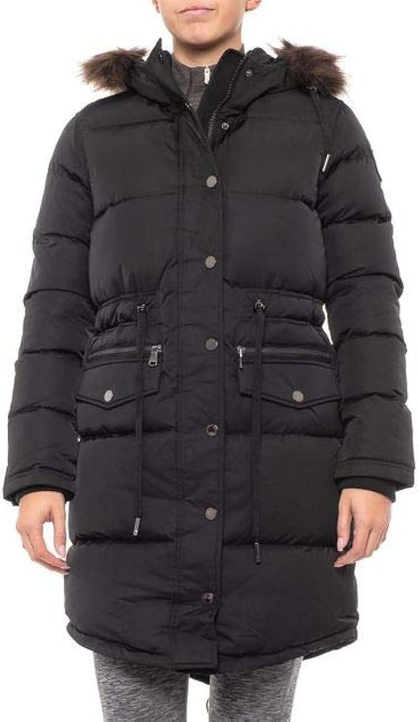 Pajar Chrissy Down Parka Faux Fur Hood Black Large