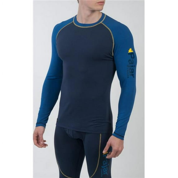 Pajar PAJPM3014NAV-XL Male Merino Wool Long Sleeve Crew Neck Top, Blue - Extra Large