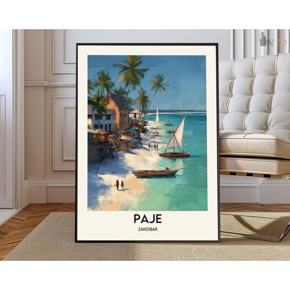 Paje Zanzibar Poster, Unframed Canvas 8x10in