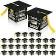 thumbnail image 1 of Pajean 30 Pcs Graduation Cap Candy Gift Box Grad Hat Gift Box Treat Boxes with Tassels Graduation Party Favors for Guests Class of 2025 Decorations(Black), 1 of 10