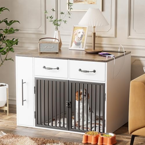 Picture of PakaLife Dog Crate Furniture, 31.5 Inch Wooden Indoor Heavy Duty Dog ...