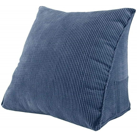 Pakainn Blue PP Cotton Strip of Velvet Bed Rest Pillows