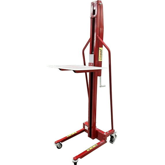 Pake Handling Tools - Winch Stacker, Manual Work Positioner Lift Truck - Steel Lightweight and Easily Maneuverable Lift with 220 lbs Capacity 59" Lift Height