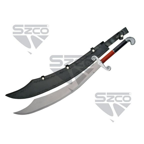 Szco 37" Sinbad Pirate Scimitar Sword Stainless Steel Blade Comes With Pakkawood Handle and Leather Sheath.