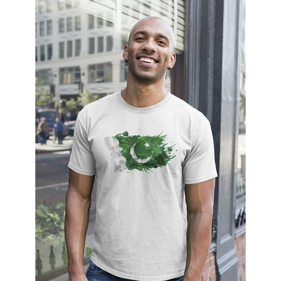 Pakistan Flag Colorful Splashes T-Shirt Men -Image by Shutterstock, Male 3X-Large