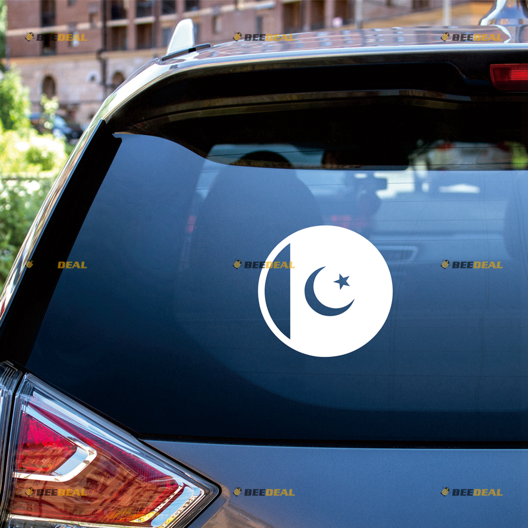 Pakistan Flag Sticker Decal Vinyl Islam Round - 3 Pack White 3