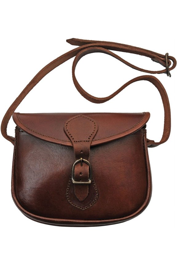 SZCO Supplies HS-4448 Brown 9.5x8x3.5" Suede Leather Medieval Shoulder Bag