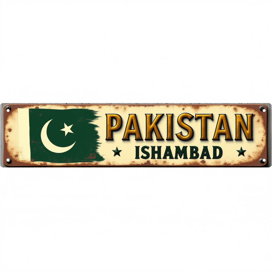 Pakistan Store Sign Pakistan Islamabad Tin Sign 16x4 Inch Pakistan Islamabad Design - Great ...