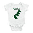 thumbnail image 1 of Pakistan Map Flag Cute Baby Romper (White, 12-18 Months), 1 of 5