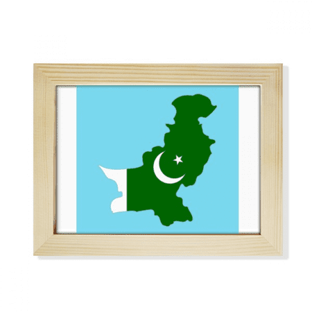 Pakistan Map Plate National Flag Country Desktop Photo Frame Picture Art Decoration Painting 6x8 inch