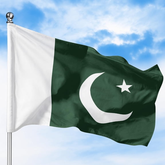 Pakistan Outdoor Flag (1x1.5ft) by DreamController - Durable, Fade-Resistant Polyester, Double-Stitched, Brass Grommets - HD Printed South Asia Flag - Made in USA