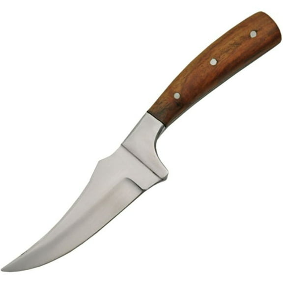 SZCO Supplies 7.5” Full Tang Outdoor Utility Knife with Wood Handle and Leather Sheath