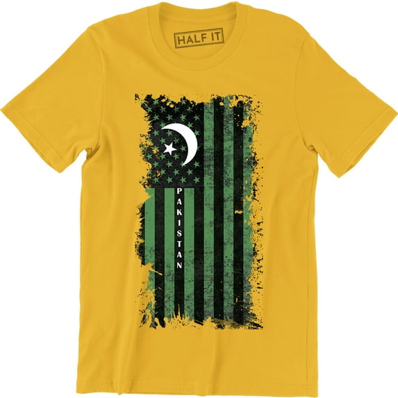 Pakistan Support USA America Flag Crew Neck For Men Kashmir T-Shirt