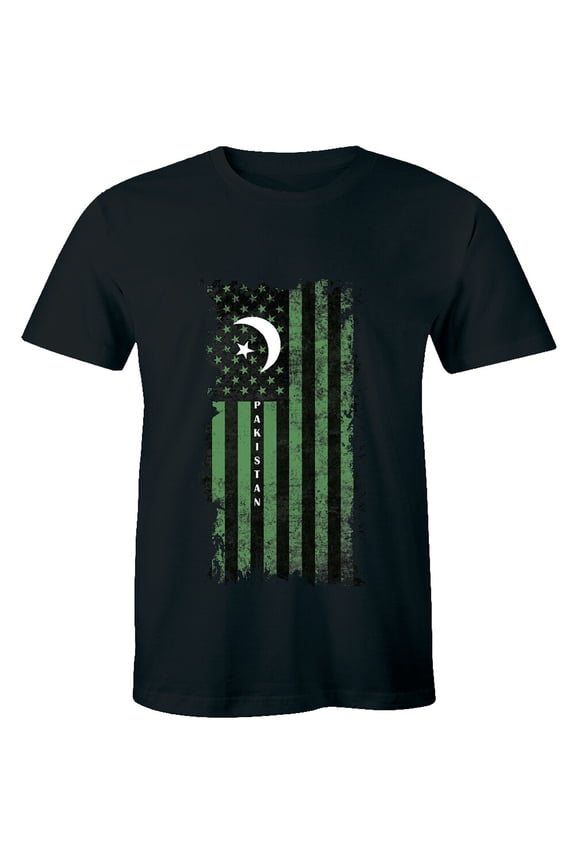 Pakistan Support Usa America Flag T-Shirt Crew Neck For Men Kashmir All Size S-5Xl