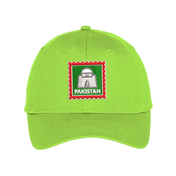 Pakistan Travel Mazar-e-Quaid Jinnah Mausoleum Low Profile Cotton Adjustable Baseball Cap Dad Hat for Men Women Embroidered Design - Light Green