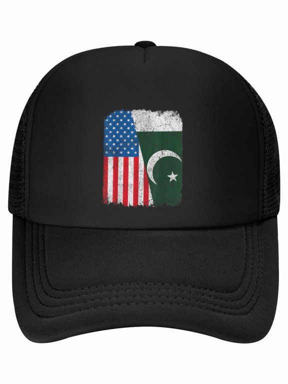 Pakistani American Flag Half USA Pakistan Root Proud Baseball Cap