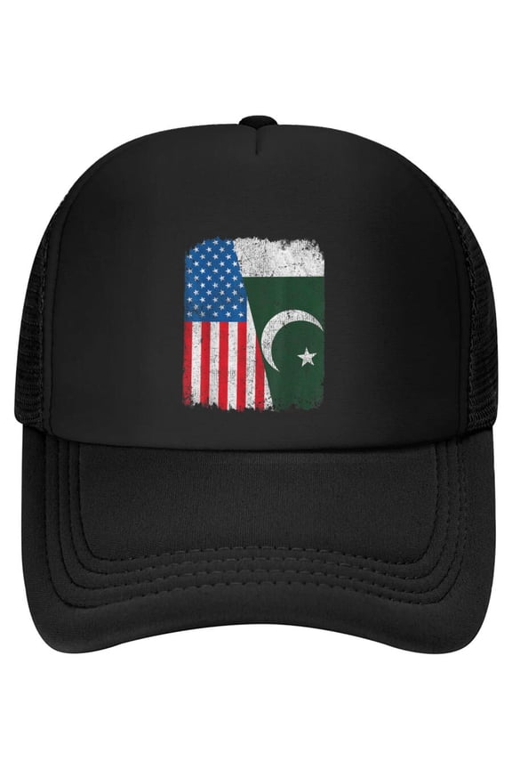 Pakistani American Flag Half USA Pakistan Root Proud Baseball Cap