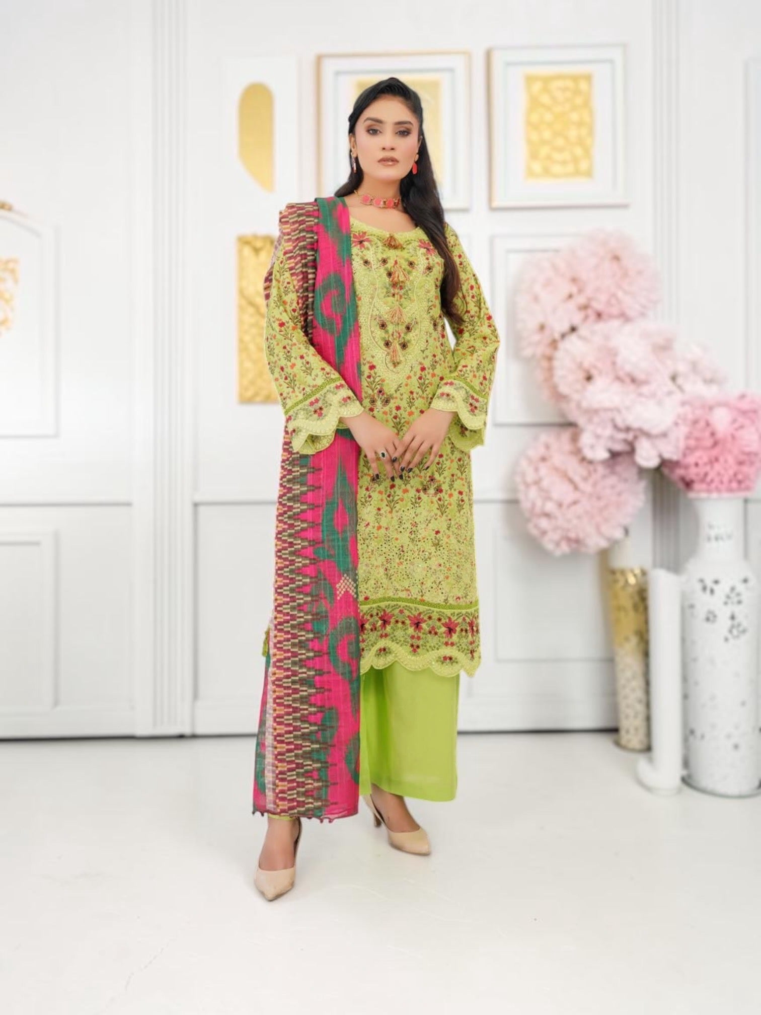 Pakistani Cotton Salwar Kameez, Cultural Wear for Women