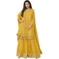 thumbnail image 1 of Pakistani Designer Salwar Kameez Dress Haldi Function Wear Indian Plazo Suits ( Yellow, XS - 36 ), 1 of 4