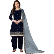 Pakistani Designer Salwar Kameez Outfits Indian Style Sewn Punjabi Patiyala Suits  Blue, XXL - 46