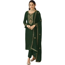 Pakistani Designer Trouser Pant Outfits Event Wear Indian Shalwar Kameez Suits ( Green, XXS - 34 )