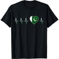 thumbnail image 1 of Pakistani Heartbeat I Love Pakistan Flag Heart Pulse Gift T-Shirt, 1 of 3