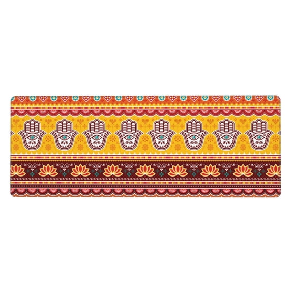 Pakistani Indian Evil Eye Hamsa Hand Mouse Pad Extended Large Gaming Mousepad Non-Slip Rubber Big Keyboard Desk Mat 31.5 X 11.8 Inch