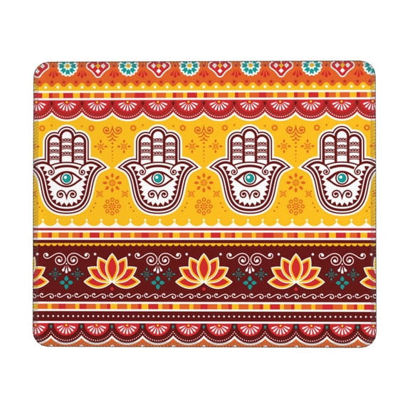 Pakistani Indian Evil Eye Hamsa Hand Mouse Pad Non-Slip Rubber Gaming Mousepad Rectangle for Computers Laptop 10 x 12 inch