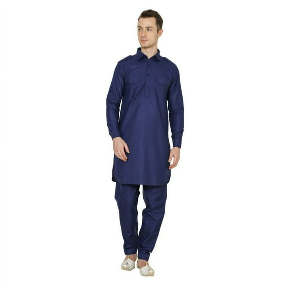 Pakistani Indian men's suit in comfortable cotton dress Pathani Kurta...